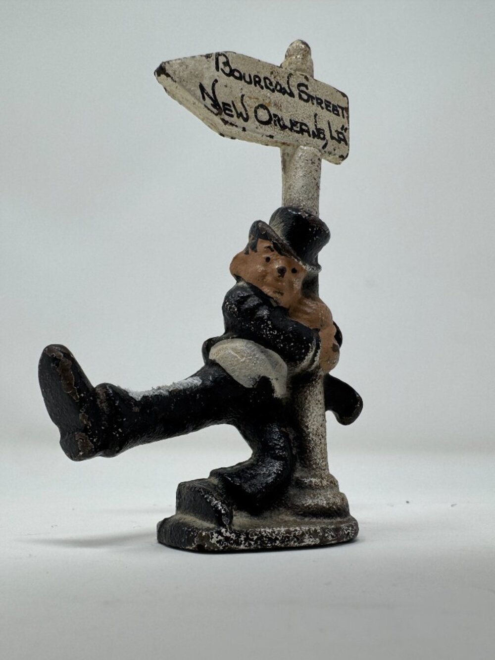 Vintage Bourbon Street New Orleans Cast Metal Drunk Man Figurine 4.25"